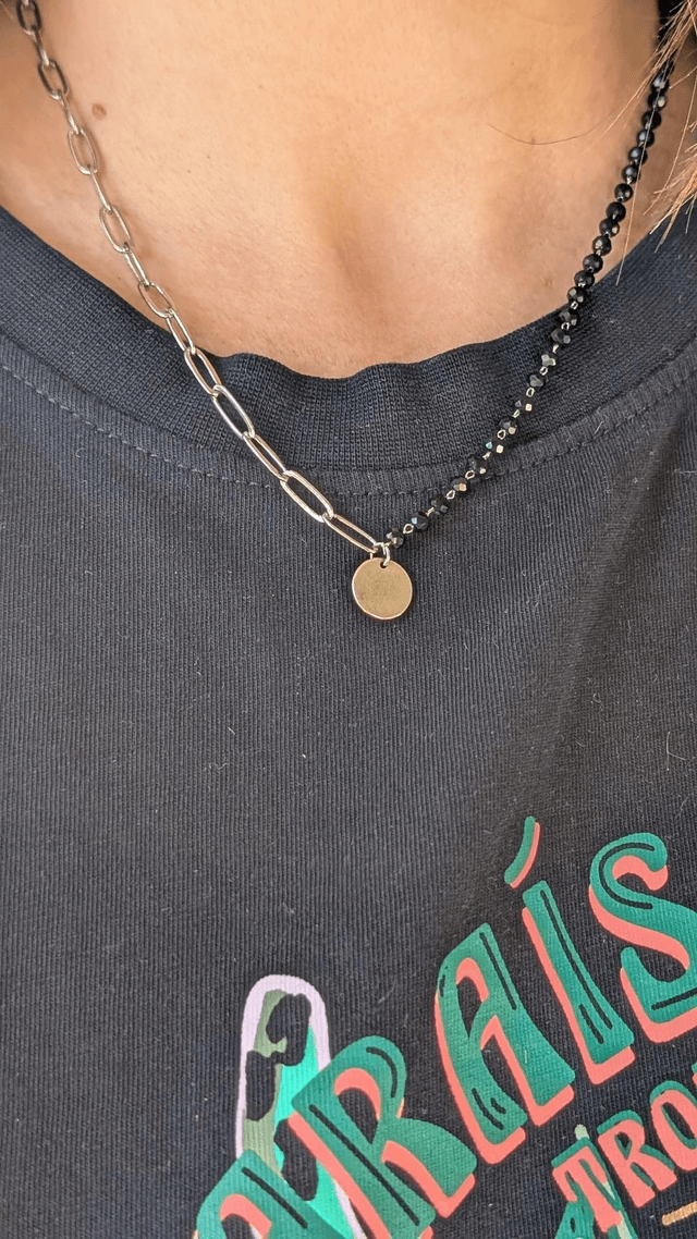 Collier bi-chaînes (argenté)