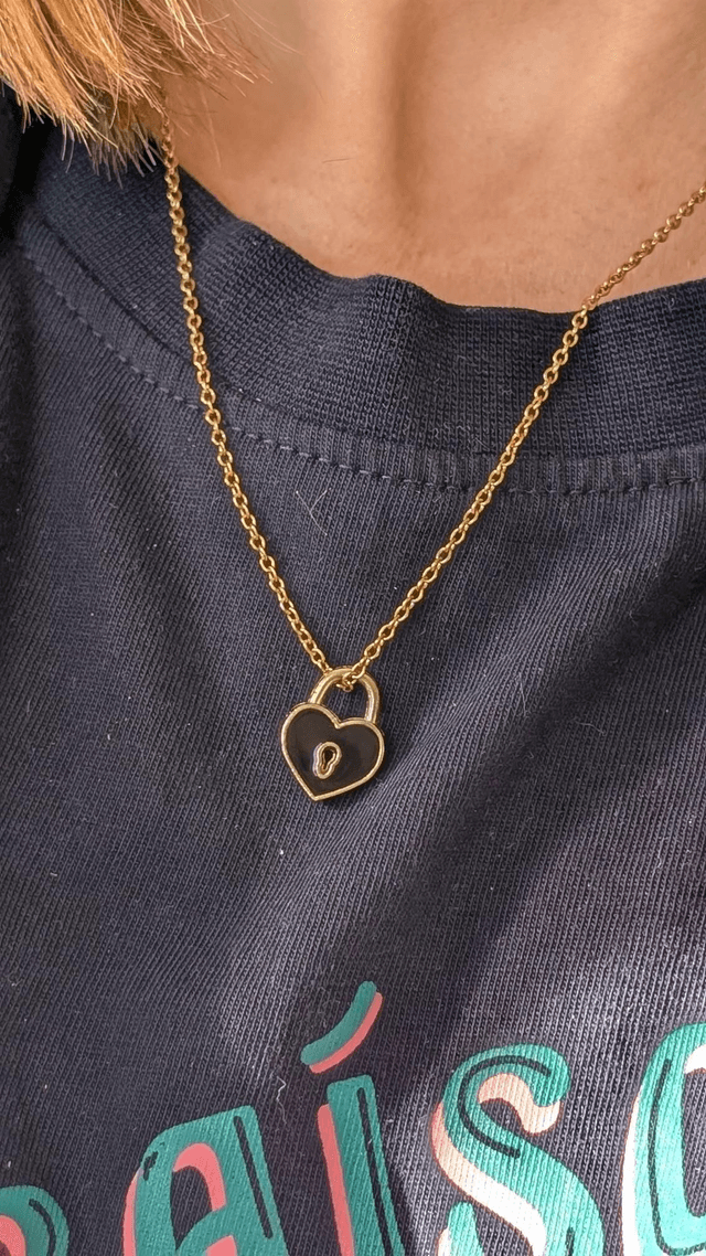 Collier coeur cadenas 