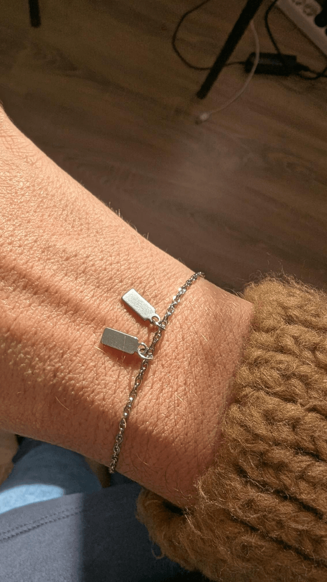 Bracelet duo d'initiales 