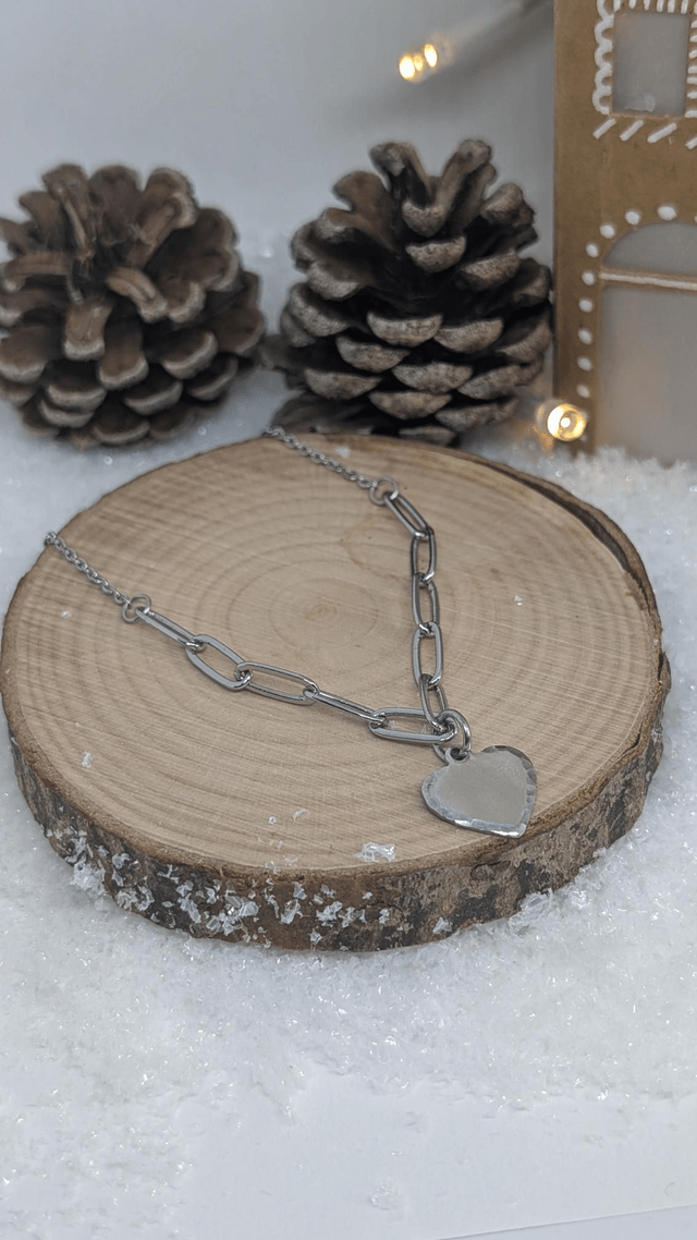 Collier coeur gravé 