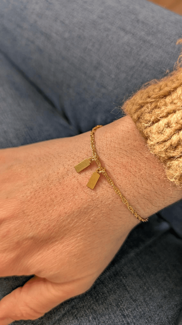 Bracelet duo d'initiales 