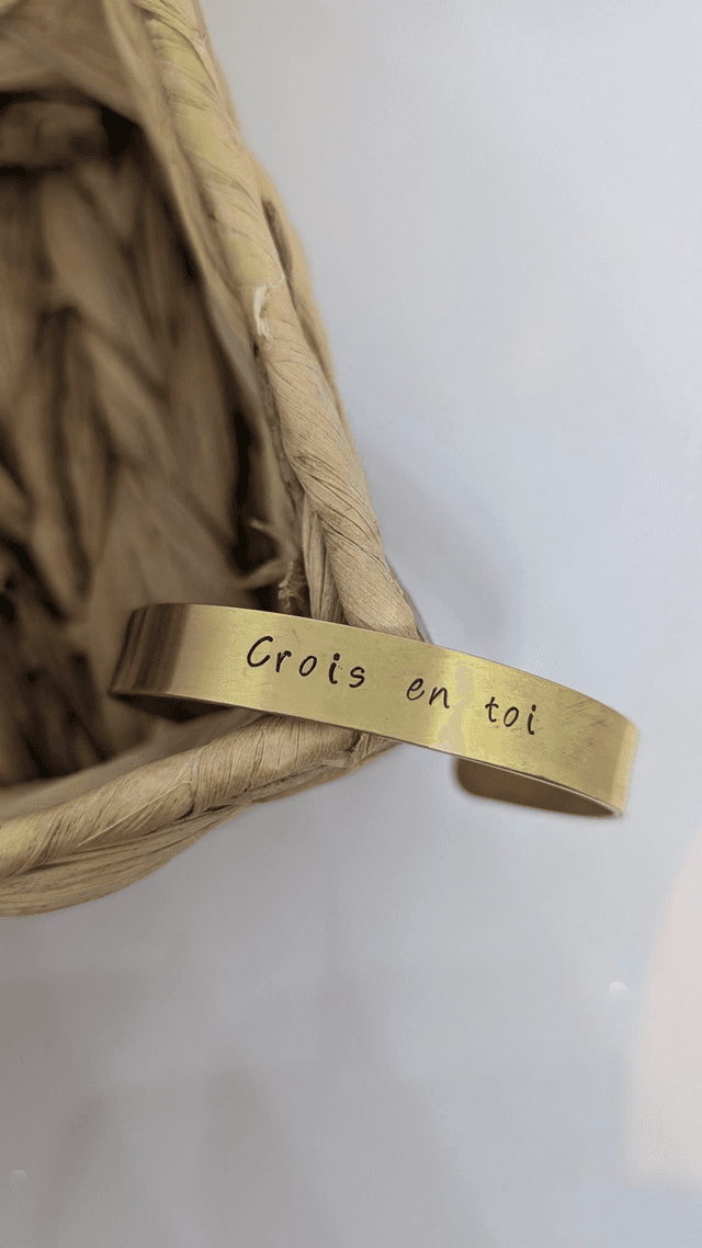 Jonc gravé &quot;crois en toi&quot;